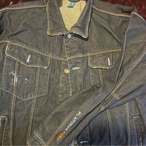 Y2K FUBU Dark Gray Denim Jacket with 1990s Fat Albert stitching